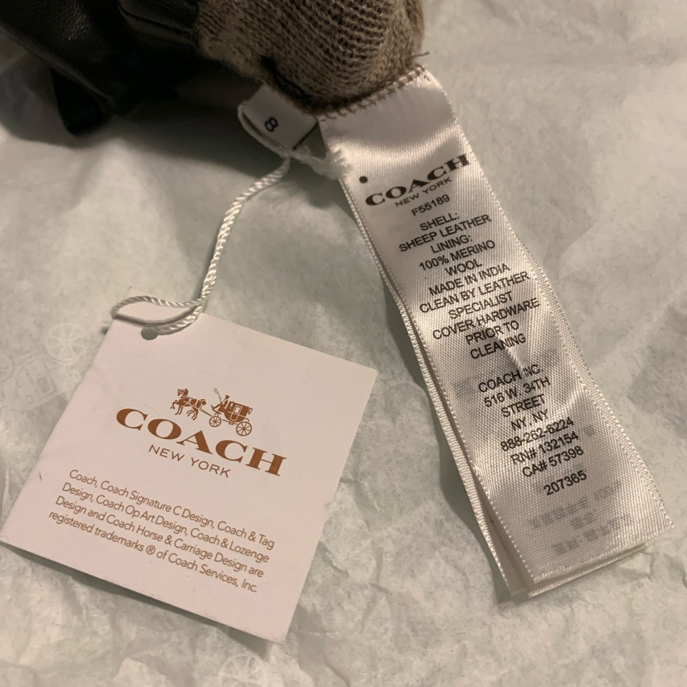 Coach  Turnlock Leather Gloves LAST PAIR - Picture 5 of 5